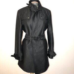 90s Vintage Katharine Hamnett London Wool Blend Classic Trench Coat